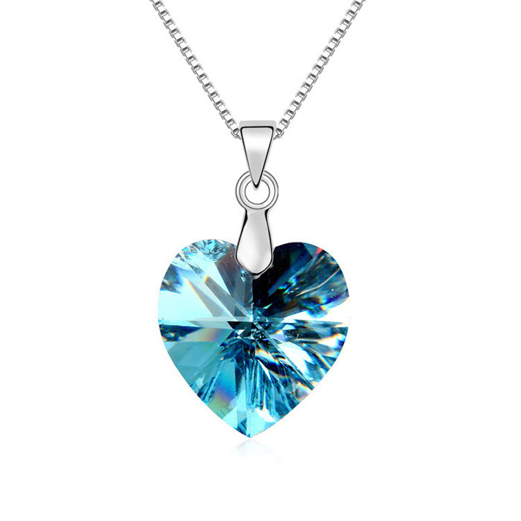 Imported Crystal Necklace - Heart Pendant Choker