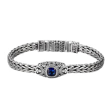 Hand-woven Blue Zircon Bracelet in 925 Sterling Silver