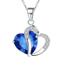 Crystal Heart Pendant Alloy Necklace for Women