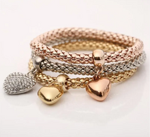 Corn Chain Diamond Heart Bracelet for Women