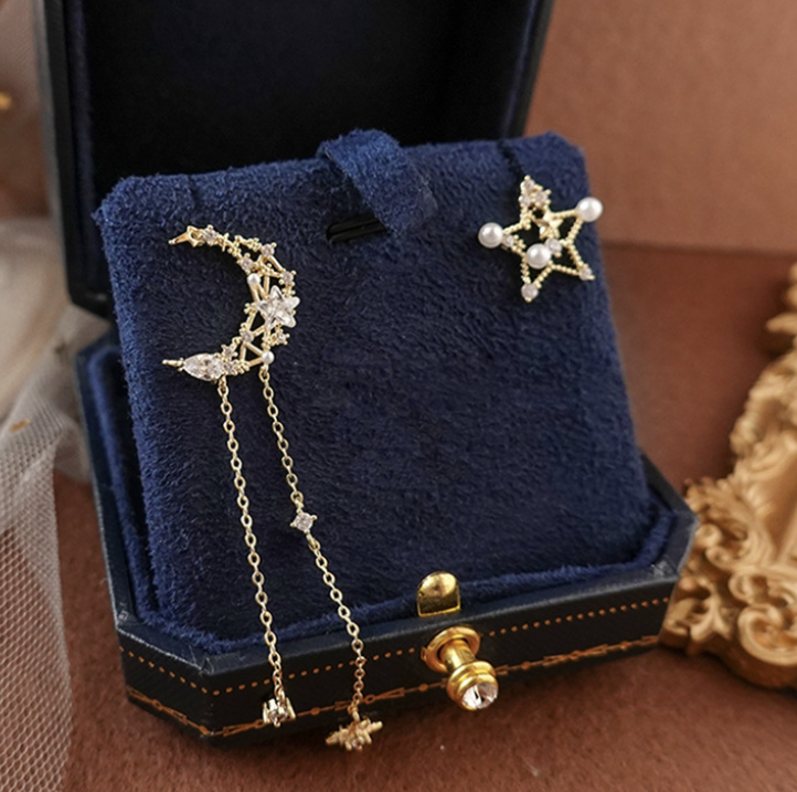 Moon Goddess Legend Baroque Pearl Star Tassel Earrings
