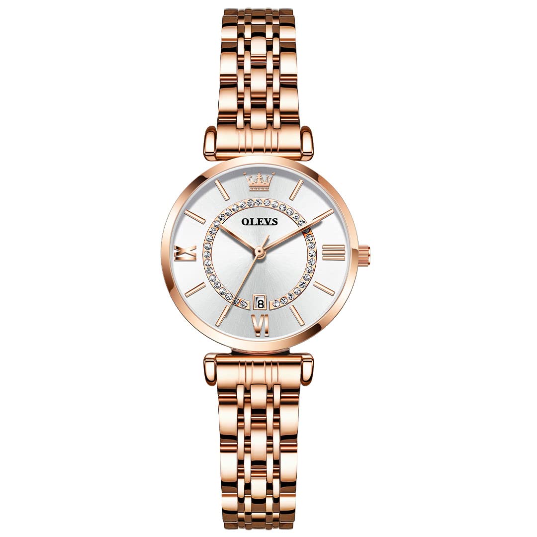 Rose Gold Petite Women's Watch with Diamond Dial