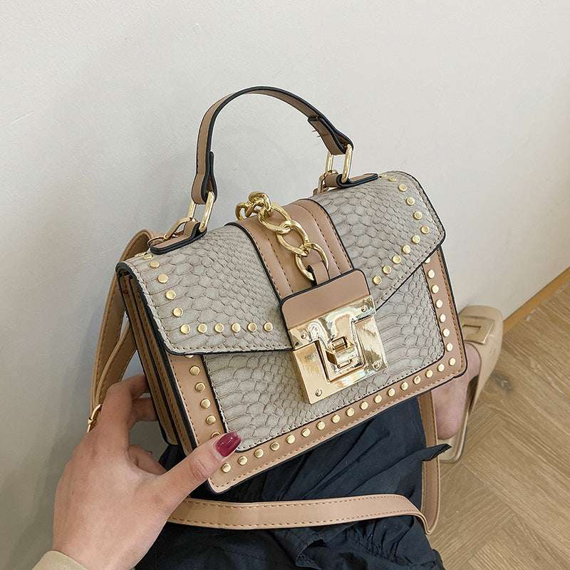 The Cross-Stitch Charm - Retro-Inspired Single-Shoulder Messenger Bag