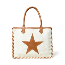 Star Upcycled Canvas Shoulder Tote