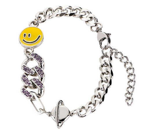 Cuban Diamond Planet Splice Bracelet