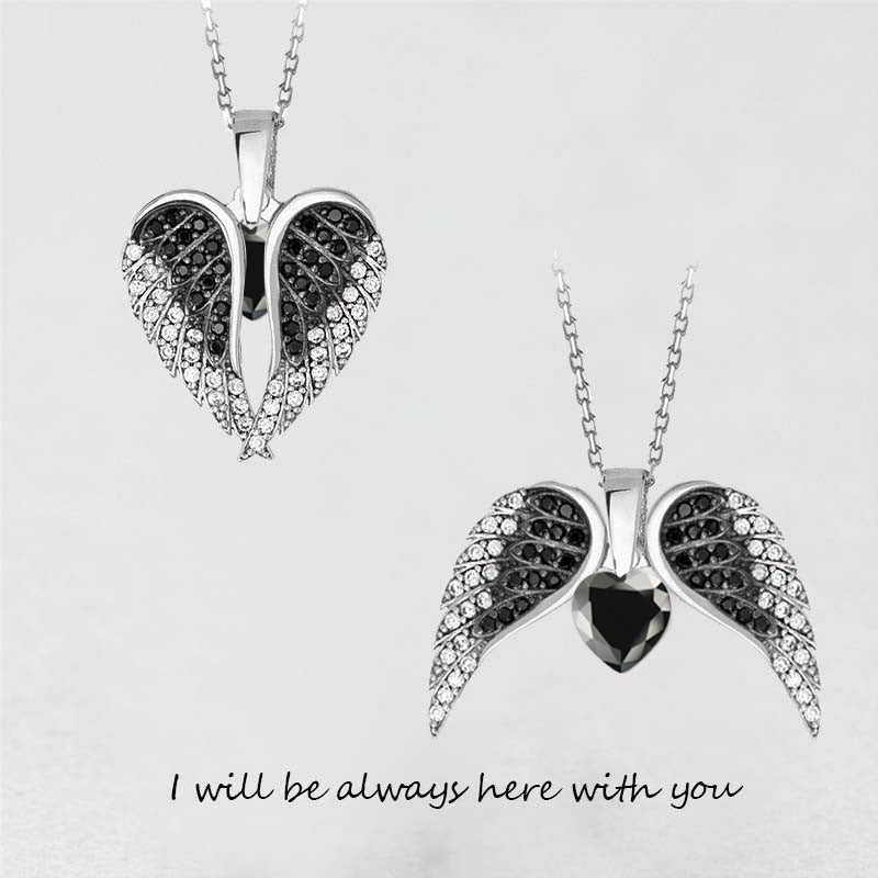 Fashion Women's Angel Wings Necklace with Heart Pendant