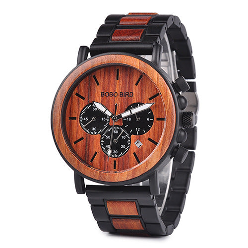 Zebra Wood Elegance Quartz Watch