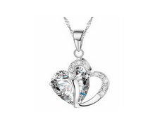 Heart Pendant Water Wave Chain Crystal Necklace for Women