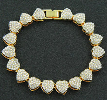 Diamond Heart Stitching Cuban Chain Bracelet