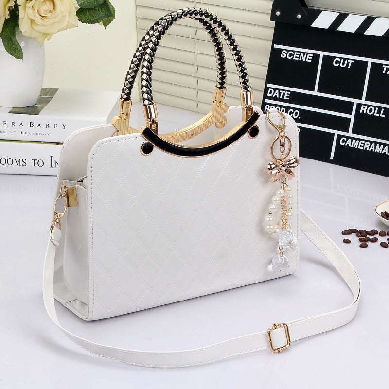 The Diamond Dazzle - Quilted Handbag with Pearl Charm
