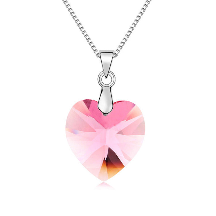 Imported Crystal Necklace - Heart Pendant Choker
