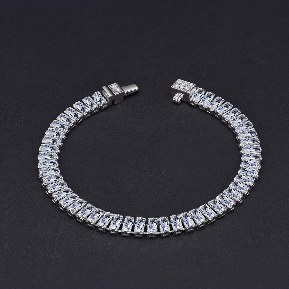 High Carbon Simulation Diamond Bracelet Chain – Heart Shape (16cm)