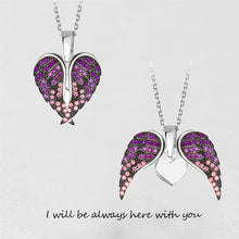 Fashion Women's Angel Wings Necklace with Heart Pendant