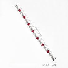 S925 Silver Number-Spliced Heart & Cubic Zirconia Bracelet