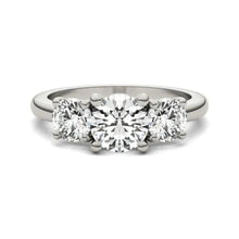 AGI Certified 2 CTW Classic Three-Stone Round Lab Grown Diamond (G-VS) Engagement Ring in 14K White Gold