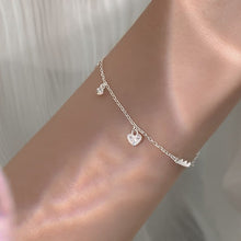 Glossy 925 Sterling Silver Heart Zircon Bracelet