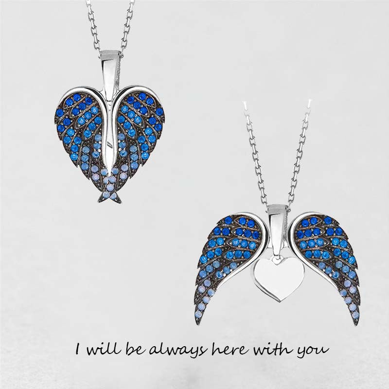 Fashion Women's Angel Wings Necklace with Heart Pendant