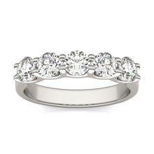 AGI Certified 1 1/4 CTW Round Lab Grown Diamond (G/VS) Five Stone Anniversary Band in 14K White Gold