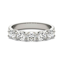 AGI Certified 1 1/4 CTW Round Lab Grown Diamond (G/VS) Five Stone Anniversary Band in 14K White Gold