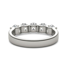AGI Certified 1 1/4 CTW Round Lab Grown Diamond (G/VS) Five Stone Anniversary Band in 14K White Gold