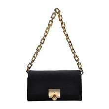 The Chain Reaction - Retro Underarm Bag with Gold-Tone Chain Strap