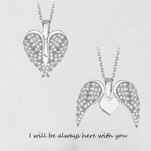 Fashion Women's Angel Wings Necklace with Heart Pendant