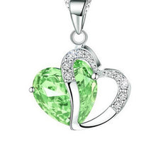 Crystal Heart Pendant Alloy Necklace for Women