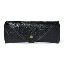Black Textured Leather Sunglasses Cover
