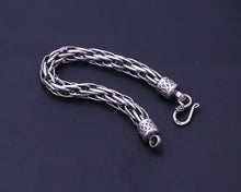 Vintage Thai Silver Men's Woven Hemp Bracelet