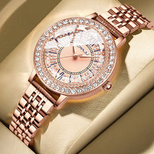 CRRJU Sparkling Diamond Steel Watch for Women