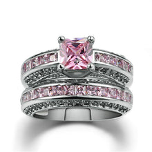 Jubilee Set of 2 Stacking Rings In Pure Crystal Love On Platinum Plating