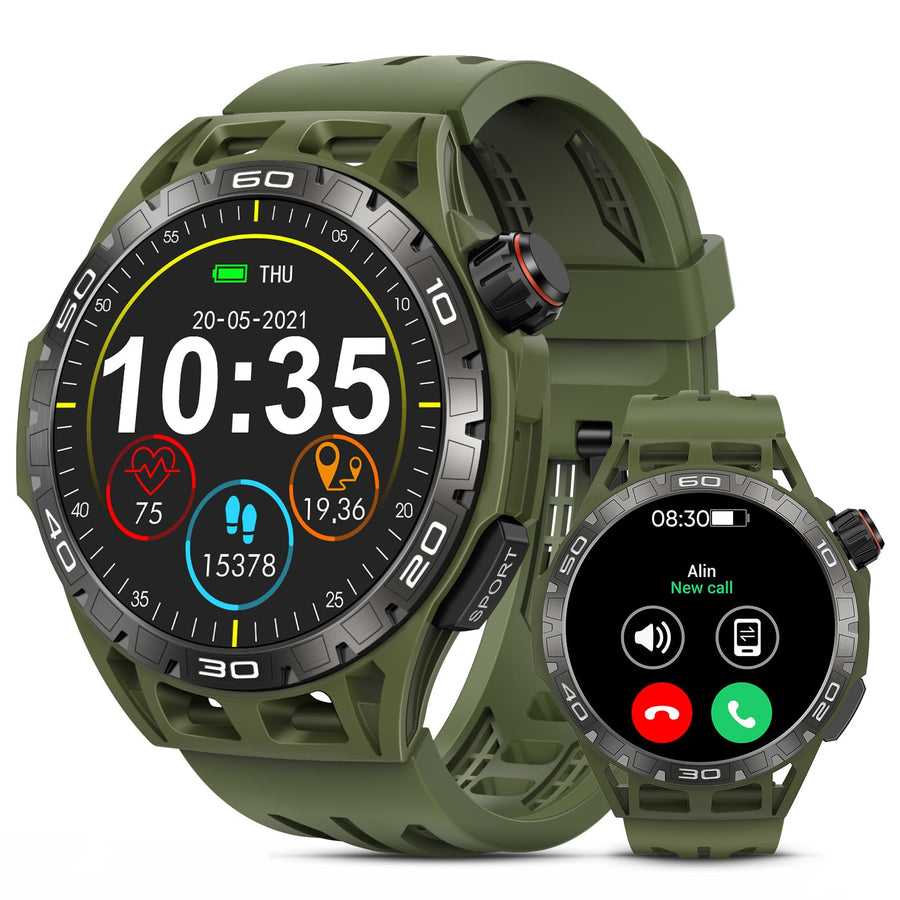 TacticalEdge 5ATM Smartwatch - Men's Military Grade, Bluetooth, SpO2