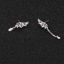 Asymmetrical Tassel Earrings with Angel Wing Design