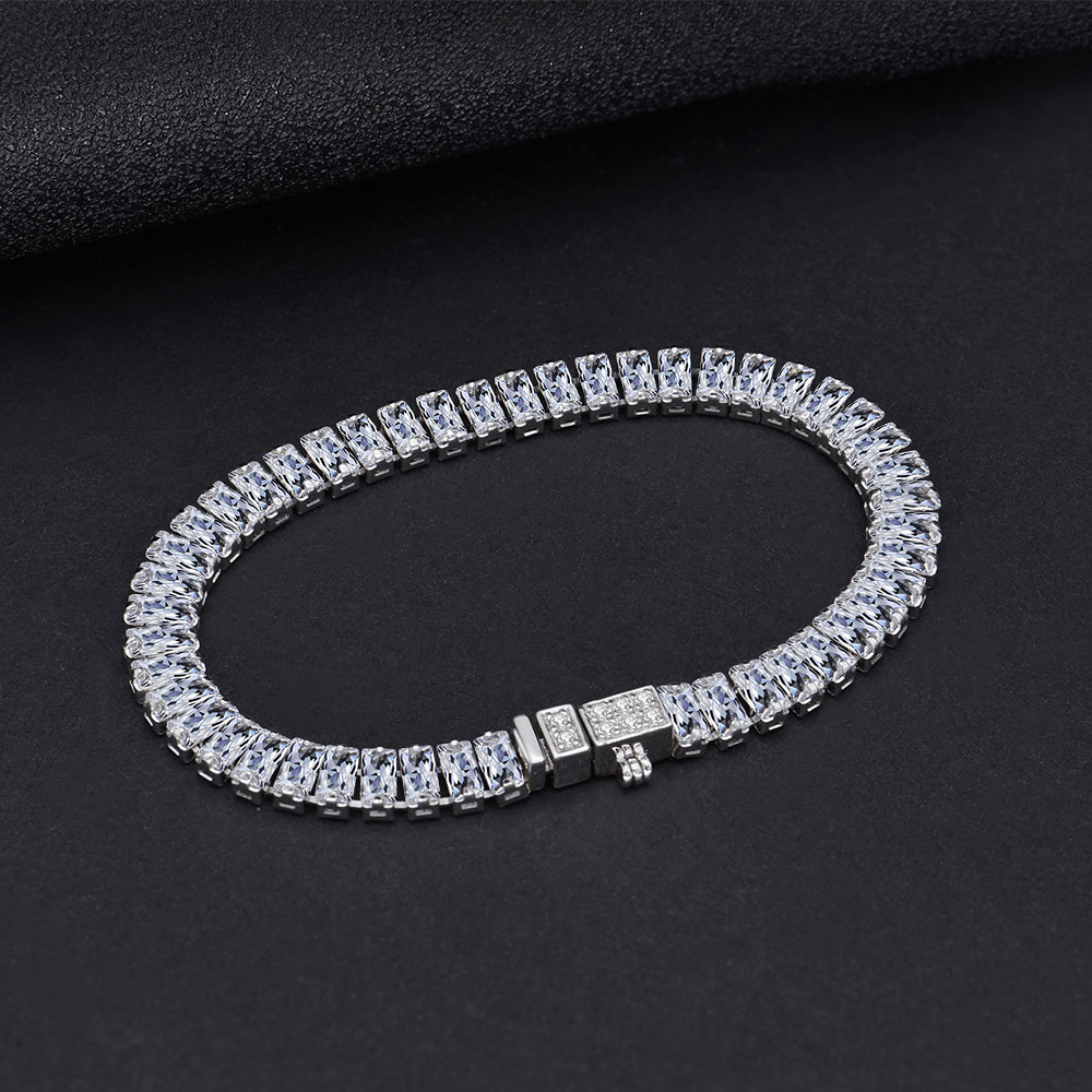 High Carbon Simulation Diamond Bracelet Chain – Heart Shape (16cm)