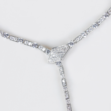 S925 Silver Snake-Shaped Necklace Set with Full Zirconia Pave