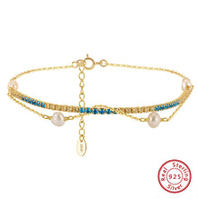 925 Sterling Silver Two-tone Baroque Pearl Tennis Bracelet