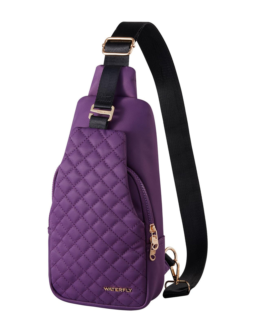 WATERFLY Trendsetter Anti-Theft Sling Bag: Compact Fashionable Daypack - Purple