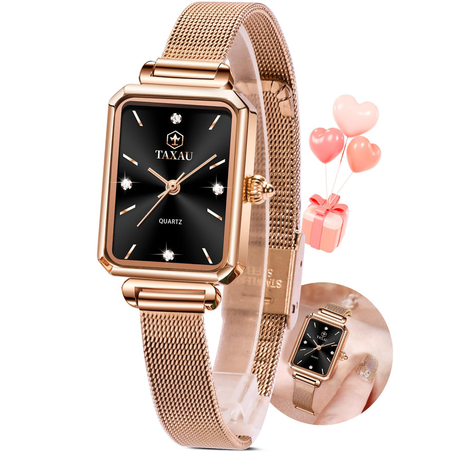 Taxau Elegant Rose Gold Square Women's Watch
