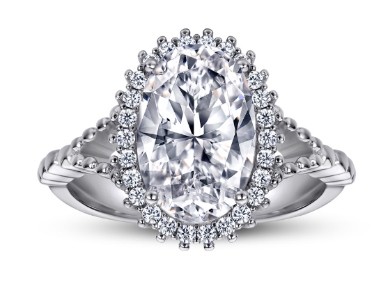 S925 Sterling Silver Exaggerated Egg-Shaped Zircon Ring
