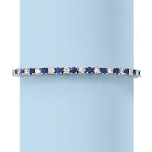 6ctw Created White & Blue Sapphire Tennis Bracelet in 14K Gold Overlay – 7.25”
