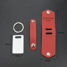 Blank heat transfer leather detachable keychain laser multifunctional DIY leather keychain leather overprint photo