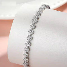 Brilliant Flower Created Moissanite Tennis Bracelet – D-VVS1 Stones, 14K Gold Overlay