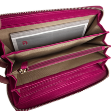 Sophia Full-Grain Leather Structured Double-Zip Wallet with RFID Protection