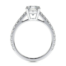 Round Brilliant Lab Grown Diamond Channel Setting Engagement Ring (F/VS) in 14K White Gold