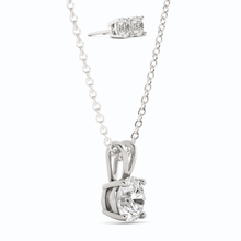 3CTW Moissanite Stud Earrings & Pendant Necklace Set in 14K White Gold Overlay