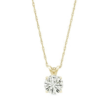 2.00 CTW Created Moissanite Solitaire Pendant Necklace with 18" Chain - Choice of 14k White or Yellow Gold