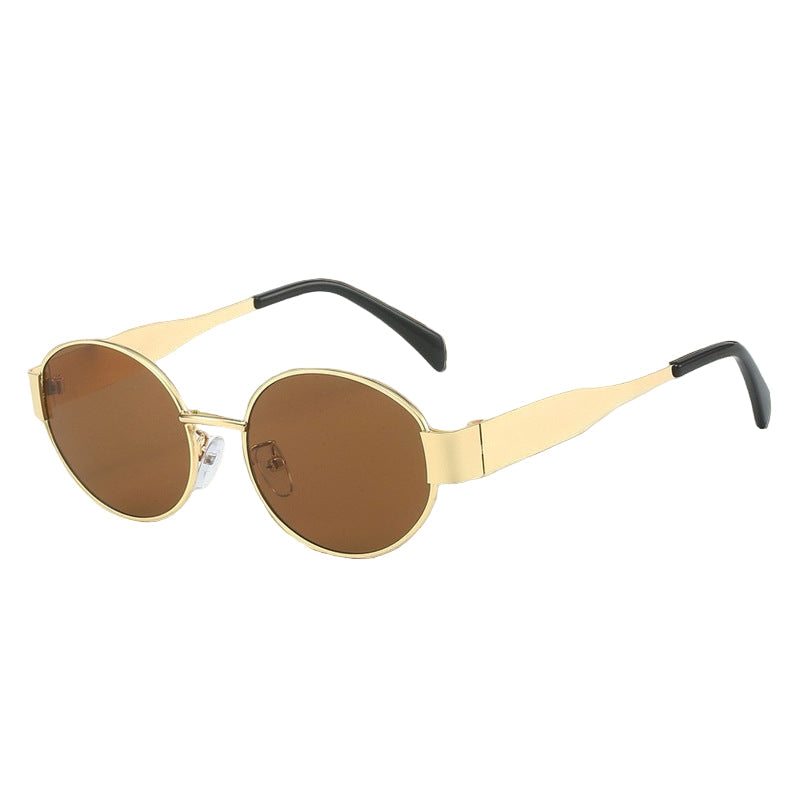 Retro Metal Oval Sunglasses - Classic & Stylish