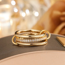 Two-Tone Four-Band Copper Ring – Stacking Cocktail Style