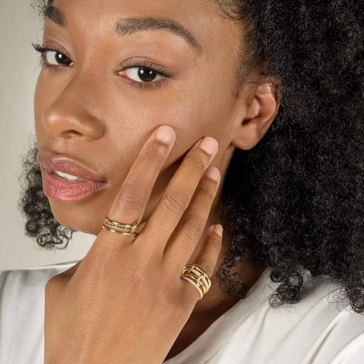 Two-Tone Four-Band Copper Ring – Stacking Cocktail Style
