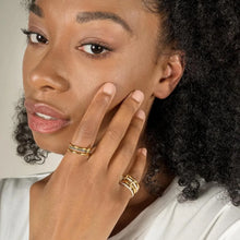 Two-Tone Four-Band Copper Ring – Stacking Cocktail Style